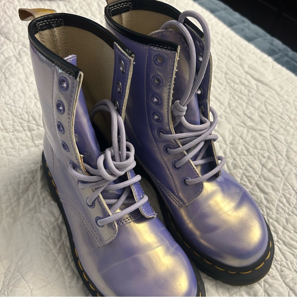 Dr. Martens 1460 Vegan Boot in Purple Heather Opaline - Picture 3 of 12